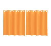 Voile Curtains 2pc Orange 140x140cm 100% Polyester Sheer with 8 Grommets Eyelet