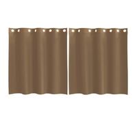 Voile Curtains 2pc Light Brown 100% Polyester 140x260 cm Eyelet Sheer Pack Plus