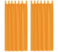 Voile Curtains 2pcs Orange 140x245 cm 100% Polyester Eyelet Sheer Panel Breathy