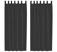 (black, 140 x 245 cm) vidaXL Voile Curtains with Tab Top 2 pcs Brown net curtain sheer curtain