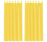vidaXL Voile Curtains with Rod Pockets 2 pcs Yellow net curtain sheer curtain