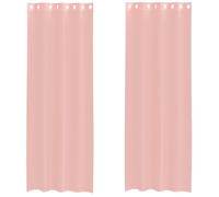 Voile Curtains Pink 140x260 cm 100% Polyester Sheer with 8 Eyelets Grommet Pair