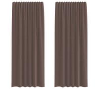 Voile Curtains Brown 140x225 cm 2pcs 100% Polyester Eyelet Sheer Panels Grommet