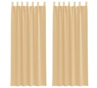 vidaXL Voile Curtains with Rod Pockets 2 pcs Sand - Brown, Brown