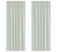 vidaXL Voile Curtains with Rod Pockets 2 pcs Light Grey