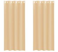 vidaXL Voile Curtains with Rod Pockets 2 pcs Sand net curtain sheer curtain