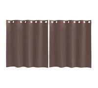 Voile Curtains Brown 100% Polyester Sheer 140x140 cm Eyelet Grommets 2-Pack Set