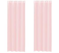 Voile Curtains 2pcs Light Pink 140x300cm 100% Polyester Eyelet Top Sheer Panels