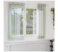 Voile Curtains Light Grey 140x175cm 2pc 100% Polyester Eyelet Grommet Sheer Set