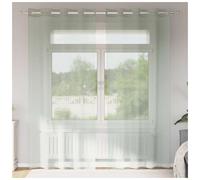 Voile Curtains Light Grey 140x245 cm Semi-Sheer Polyester Eyelet 2pcs GrommetTop