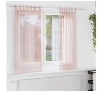 Voile Curtains Light Pink 140x140cm 2 Pk 100% Polyester Eyelet Sheer GrommetTop