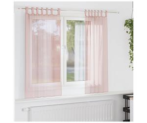 Voile Curtains Light Pink 140x140cm 2 Pk 100% Polyester Eyelet Sheer GrommetTop