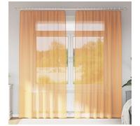 Voile Curtains Orange 140x225cm Sheer 100% Polyester Eyelet 2 Pack 8 Grommets UK