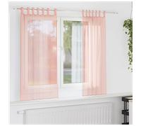 Voile Curtains Pink 140x140 cm 100% Polyester Sheer Eyelet 2pcs Semi-Transparent