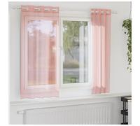 Voile Curtains Pink 140x140cm 2pc 100% Polyester Eyelet Sheer Panels Grommet Top