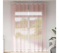 Voile Curtains Pink 140x300 cm 2pcs 100% Polyester Eyelet Sheer Panel Home Decor