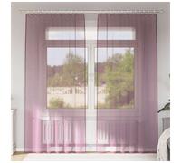 Voile Curtains Purple 140x245cm 2pc Eyelet Sheer Polyester Grommet Top Light