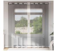 Voile Curtains Sheer Eyelet 2pcs Light Brown 140x225 cm. 100% Polyester Grommet