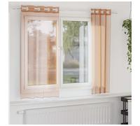 Voile Curtains Terracotta 140x140 cm Sheer Polyester Eyelet 8 Grommets 2pc Light