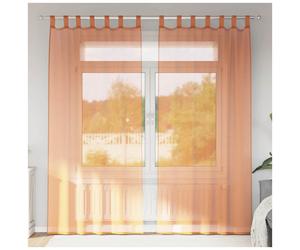 Voile Curtains Terracotta 140x225cm Semi-Sheer 100% Polyester Eyelet Panel Pair