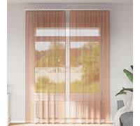 Voile Curtains, Terracotta, Pack of 2, 140 x 260 cm, Polyester with Rod Pockets, Semi-Transparent for Living Room, Bedroom, Kitchen, Light Privacy Screen and Comfortable Light Filtering