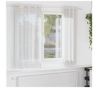 Voile Curtains White 140x140 cm 2pcs Eyelet Grommet Sheer 100% Polyester for you