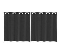 Voile Curtains with Eyelets, Pack of 2, Black, 140 x 140 cm, Transparent Curtains with Privacy Screen, Lightweight Polyester Stores for Living Room, Bedroom, Easy Care, Versatile