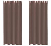 Voile Curtains with Eyelets, Pack of 2, Brown, 140 x 225 cm, Semi-Transparent Curtain Fabric, 100% Polyester, Living Room, Bedroom, Kitchen, Privacy Screen and Light Filter
