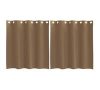 Voile Curtains with Eyelets, Pack of 2, Light Brown, 140 x 140 cm, Semi-Transparent Curtain Made of 100% Polyester for Living Room, Bedroom, Kitchen with Privacy Screen and Light Air Permeability