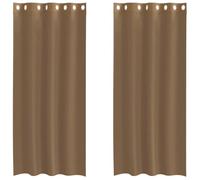 Voile Curtains with Eyelets, Pack of 2, Light Brown, 140 x 245 cm, 100% Polyester, Transparent, Opaque, Soundproof, Darkening, for Living Room, Bedroom, Kitchen, Modern Room Divider