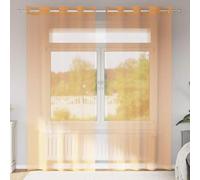 Voile Curtains with Eyelets, Pack of 2, Orange, 140 x 245 cm, Transparent, Opaque, Insulating, with 8 Eyelets per Curtain, Versatile for Living Room, Bedroom, Kitchen, Modern Decorative Scarf
