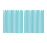 Voile Curtains with Eyelets, Pack of 2, Turquoise, 140 x 140 cm, 100% Polyester, Transparent, Opaque, Privacy Screen, Curtain for Living Room, Bedroom, Kitchen, Easy Care, Modern Design