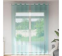 Voile Curtains with Eyelets, Pack of 2, Turquoise, 140 x 260 cm, 100% Polyester, Semi-Transparent, Opaque, for Living Room, Bedroom, Kitchen, Modern Curtain Scarf for Privacy Screen and Decoration