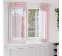Voile Curtains with Grommets 2 pcs Light Pink 140x140 cm
