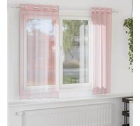 Voile Curtains with Grommets 2 pcs Light Pink 140x175 cm