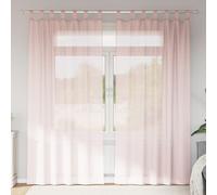 Voile Curtains with Loops 2 pcs Light Pink 140x225 cm