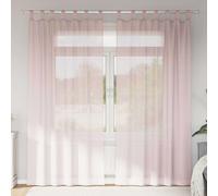 Voile Curtains with Loops 2 pcs Light Pink 140x245 cm