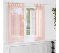 Voile Curtains with Loops 2 pcs Pink 140x175 cm