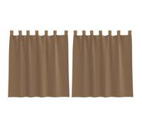 Voile Curtains with Loops, Pack of 2, Light Brown, 140 x 140 cm, Semi-Transparent, Opaque, Insulating, for Living Room, Bedroom, Kitchen, Modern Curtain Fabric, Easy Care