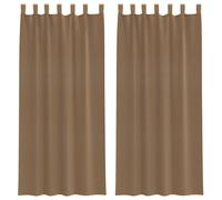Voile Curtains with Loops, Pack of 2, Light Brown, 140 x 225 cm, Transparent Curtain for Living Room, Bedroom, Kitchen, Opaque Curtain with Privacy Screen and Modern Decoration
