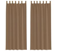 Voile Curtains with Loops, Pack of 2, Light Brown, 140 x 260 cm, Transparent Curtains, Slightly Opaque, Suitable for Living Room, Bedroom, Kitchen, Easy Care, Modern Design