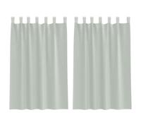 Voile Curtains with Loops, Pack of 2, Light Grey, 140 x 175 cm, 100% Polyester Semi-Transparent Curtain for Living Room, Bedroom, Kitchen, Privacy Screen, Translucent, Easy Care, Can be Combined