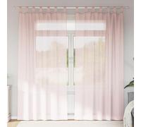 Voile Curtains with Loops, Pack of 2, Light Pink, 140 x 225 cm, 100% Polyester, Semi-Transparent, Versatile for Living Room, Bedroom and Kitchen, Easy Care, Privacy Screen and Light Filter