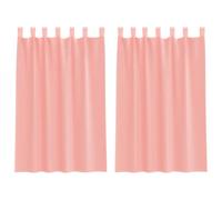 Voile Curtains with Loops, Pack of 2, Pink, 140 x 175 cm, Semi-Transparent Curtain for Living Room, Bedroom, Children's Room, Kitchen, Window, Balcony Door, Modern Privacy Screen and Blackout