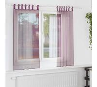 Voile Curtains with Loops, Pack of 2, Purple, 140 x 175 cm, Semi-Transparent Curtain, Privacy Screen, Living Room, Bedroom, Kitchen, Easy Care, Polyester, Modern Design