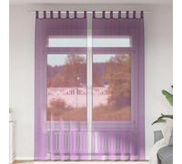 Voile Curtains with Loops, Pack of 2, Purple, 140 x 260 cm, 100% Polyester Semi-Transparent Curtain, Privacy Screen and Light Filter for Living Room, Bedroom, Children's Room, Kitchen