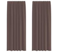 Voile Curtains with Rod Pockets, Pack of 2, Brown, 140 x 225 cm, 100% Polyester, Semi-Transparent for Living Room, Bedroom, Kitchen, with Privacy Screen and Light Filter, Easy Care