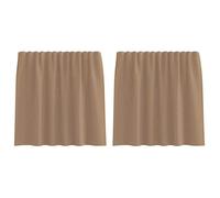 Voile Curtains with Rod Pockets, Pack of 2, Light Brown, 140 x 140 cm, 100% Polyester, Transparent, Opaque, Privacy Screen, Curtain for Living Room, Bedroom, Kitchen, Easy Care, Modern Design