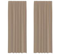 Voile curtains with rod pockets, pack of 2, light brown, 140 x 260 cm, 100% polyester, semi-transparent for living room, bedroom, with privacy screen and light darkening