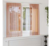 Voile Curtains with Rod Pockets, Pack of 2, Terracotta 140 x 140 cm, 100% Polyester, Semi-Transparent, Easy to Hang, Ideal for Living Room, Bedroom, Kitchen, Privacy Screen and Decoration